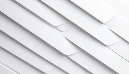 Obraz premium Abstract White Paper Shapes Precisely Stacked Creating Geometric Texture and Diagonal Lines