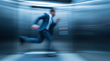 Running to Catch a Closing Elevator in a Busy Environment