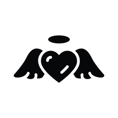 A captivating glyph icon of angel pure love