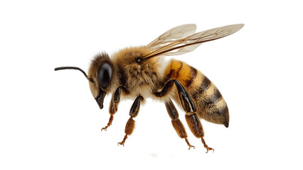 Transparent flying bee graphic for print or web use