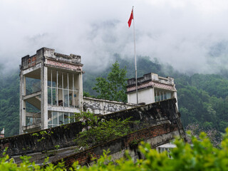 On May 12, 2008, a magnitude 8.0 earthquake struck Yingxiu Town, Wenchuan County, Sichuan Province, China, killing nearly 70,000 people. This is the remains of a school at the epicenter of the earthqu