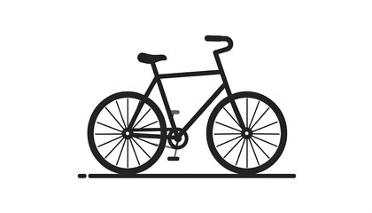 Fototapeta premium Simple black outline drawing of a bicycle