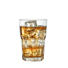 Iced amber drink in a glass