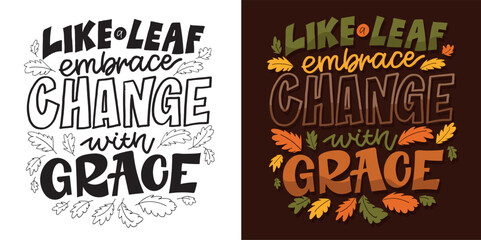 Fall Autumn vibes -  hand drawn doodle lettering quote. Lettering for t-shirt design, mug print, bag print, clothes fashion. 100% hand drawn vector image.