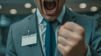 Dramatic moment of someone quitting slamming ID badge