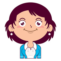 woman wear tracksuit smile face cartoon cute