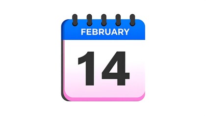 Simple calendar icon showing February 14th