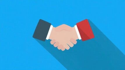 Two hands shaking in a business agreement.