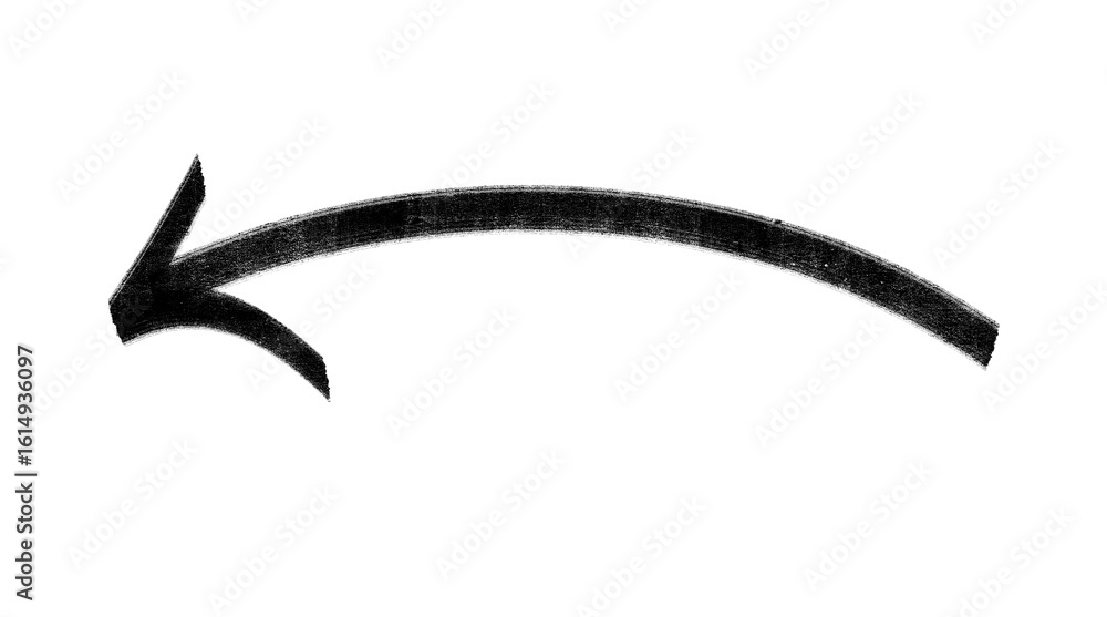 Poster backwards dark curved arrow design element, conveying direction and navigation, great for creative p