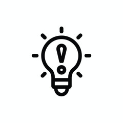 Lightbulb with Exclamation Point Icon Representing Idea and Problem Solving