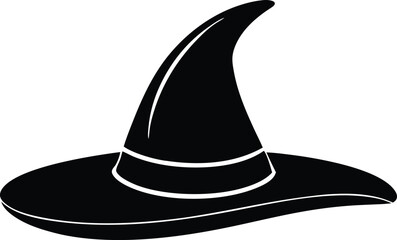 a traditional witch s hat silhouette vector icon