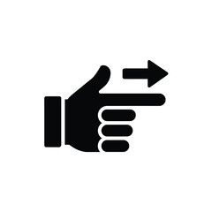 Swipe right gesture icon hand motion with arrow vector illustration