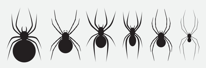 Spider Silhouette Vector Collection