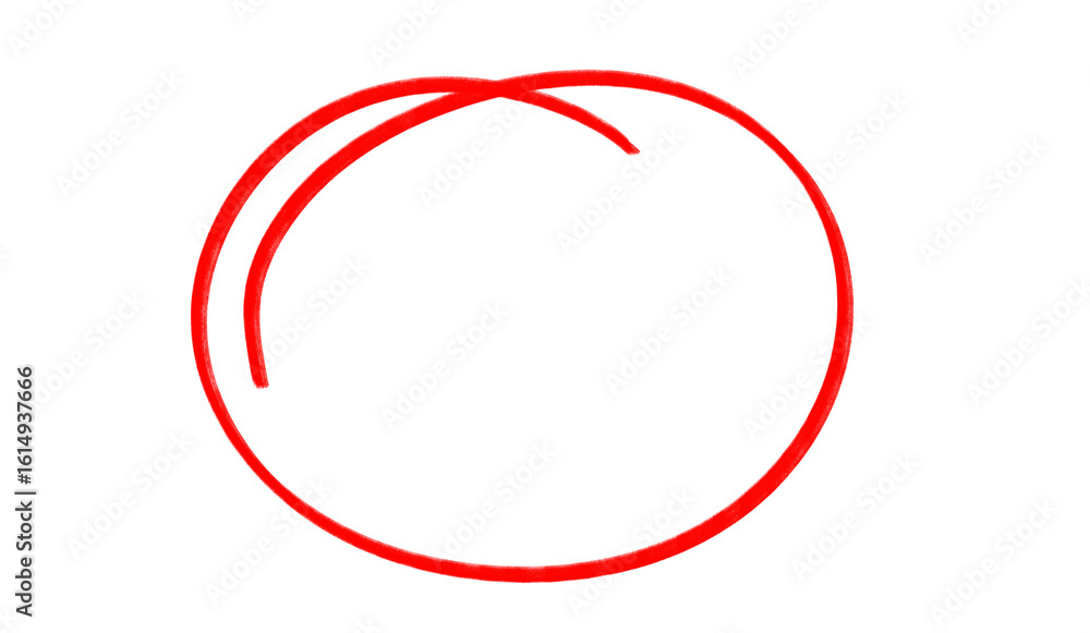 Poster bright red circular shape highlighting important points, drawing attention, and underlining elements
