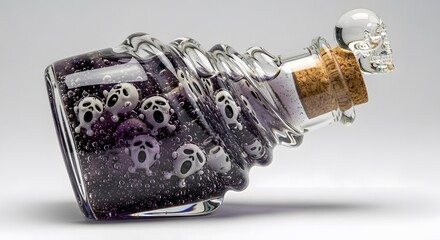 Spooky Ghost Potion Bottle, Halloween, Ghosts, Potion, Magic, Skull, Spirits, Fantasy, Witchcraft, Dark, Purple