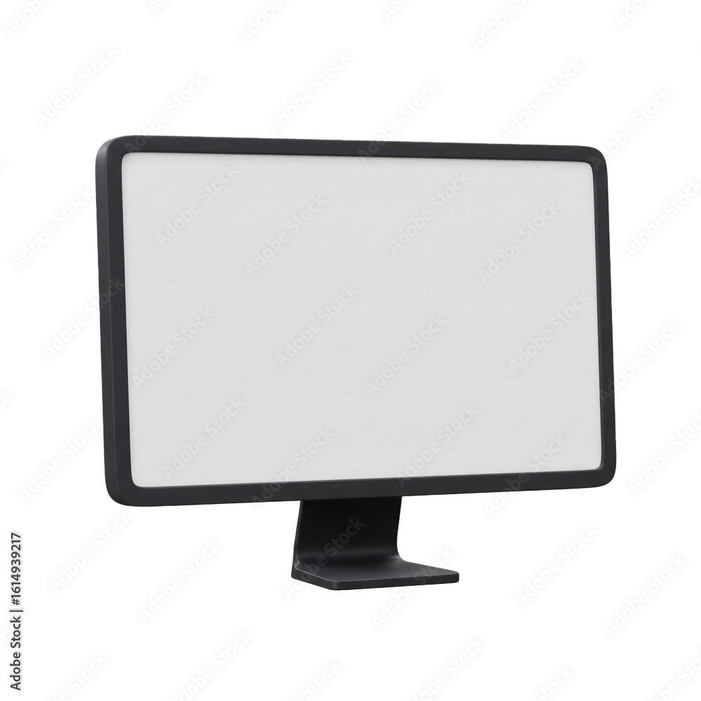 Poster a modern computer display with a sleek design presents a blank screen ready for digital content and 