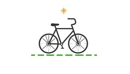 Simple illustration of a bicycle on a path