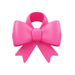 A vibrant pink bow crafted with smooth curves and elegant folds creates a cheerful and decorative visual element.