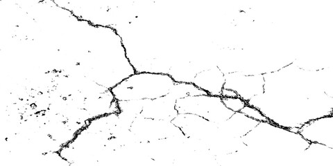 Obraz premium Crack and scratched grunge dust wall urban background texture vector. crack cement wall texture. black textured grainy cracked ground lines isolated on white. distressed overlay grainy texture.