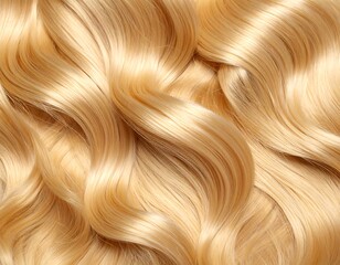 Close-up of wavy, light blonde hair, showing texture and shine