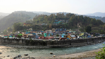 Sumari, a quaint town in Rudraprayag, Uttarakhand, India, situated along the serene Mandakini River.