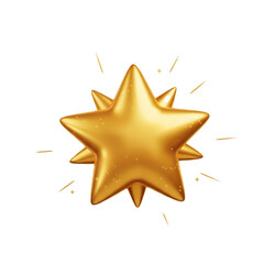 A radiant golden star shines brightly with a soft glow and sparkling details perfect for celebrating achievement or special moments.