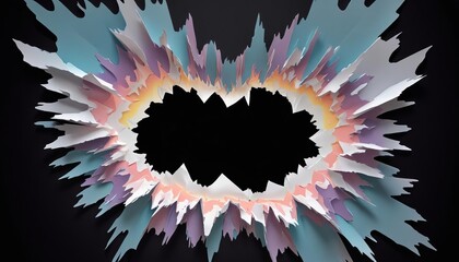 Fototapeta premium Breakthrough paper hole with black textured background.