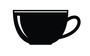 Minimalist black cup silhouette on a white background image