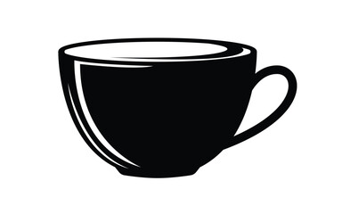 Simple Black Cup Illustration Isolated on White Background Design Element