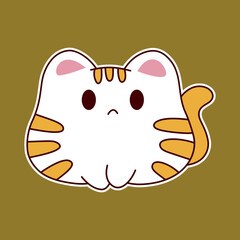  Cute kawaii cat stickers with various expressions