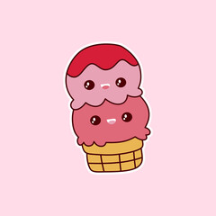 Cute pink cupcakes stickers