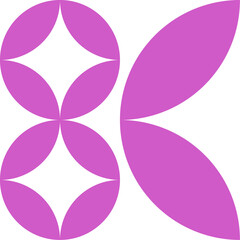 Abstract Geometric Pattern With Pink And White Shapes