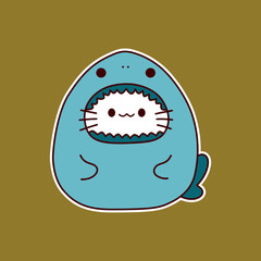  Cute kawaii animal costume stickers