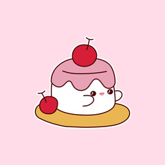 Cute pink cupcakes stickers