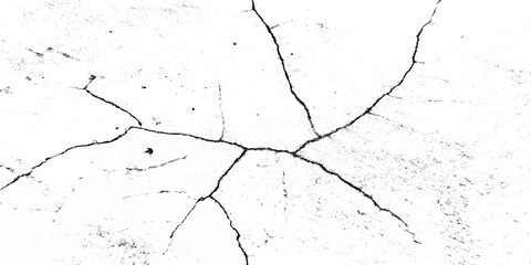 Crack and scratched grunge dust wall urban background texture vector. crack cement wall texture. black textured grainy cracked ground lines isolated on white. distressed overlay grainy texture.