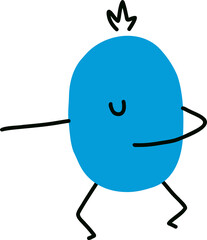 Animated Blue Oval Character Dancing