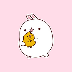 Adorable bunny stickers in various poses