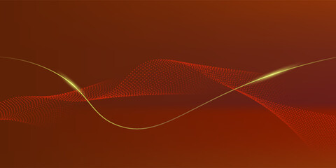 Abstract background design vector illustration of modern red and gold line elements