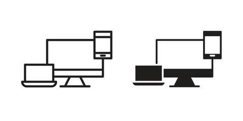 Responsive icon set, line and black glyph style for food app website.