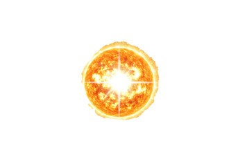 A vibrant celestial body radiates intense light and powerful energy across the cosmos.