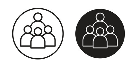people icon set, line and black glyph style for food app website.