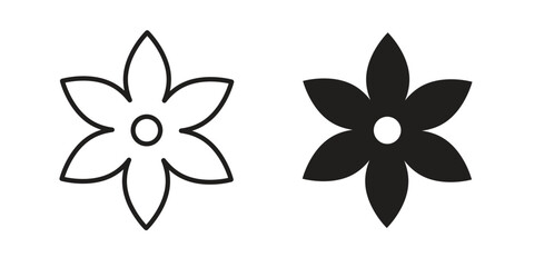 Neroli icon set, line and black glyph style for food app website.