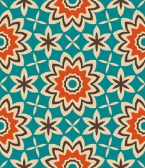 Seamless floral pattern background with vintage flower illustration for textile design