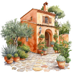 Watercolor House PNG

