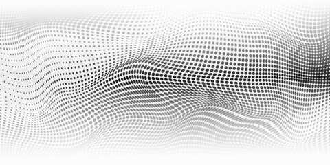 Halftone faded gradient texture. Grunge halftone grit background. White and black sand noise wallpaper. Retro pixilated vector backdrop