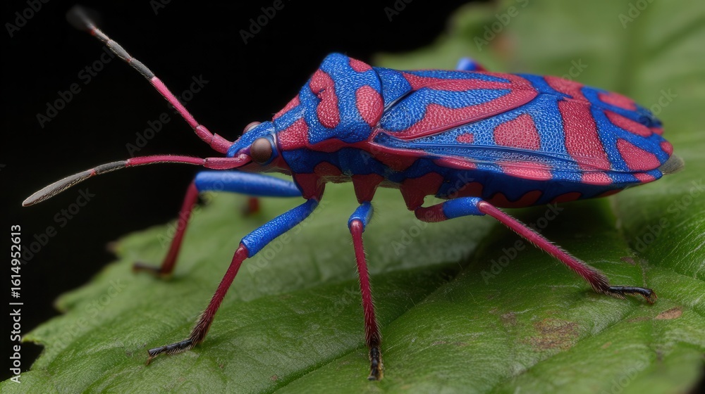 Poster close-up of a vibrant insect with intricate patterns.