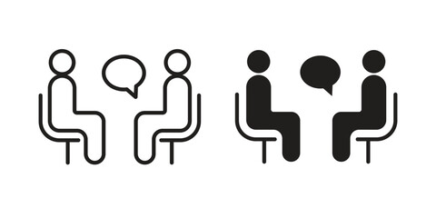 Counsel icon set, line and black glyph style for food app website.
