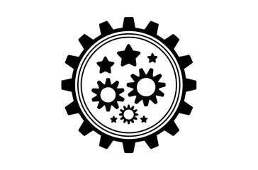 Interlocked Gears Symbolize Teamwork and Efficiency
