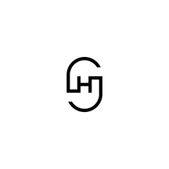 S and H letter logo design, SH initial logogram