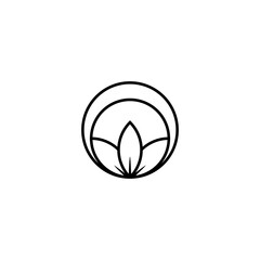Monoline Leaf, Flower, Tree. Universal creative premium symbol. Vector sign icon logo template. Vector illustration.